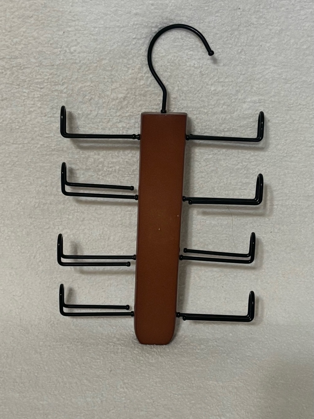Wooden Multi-Tier Jewelry or Belt Organizer - Brown and Black